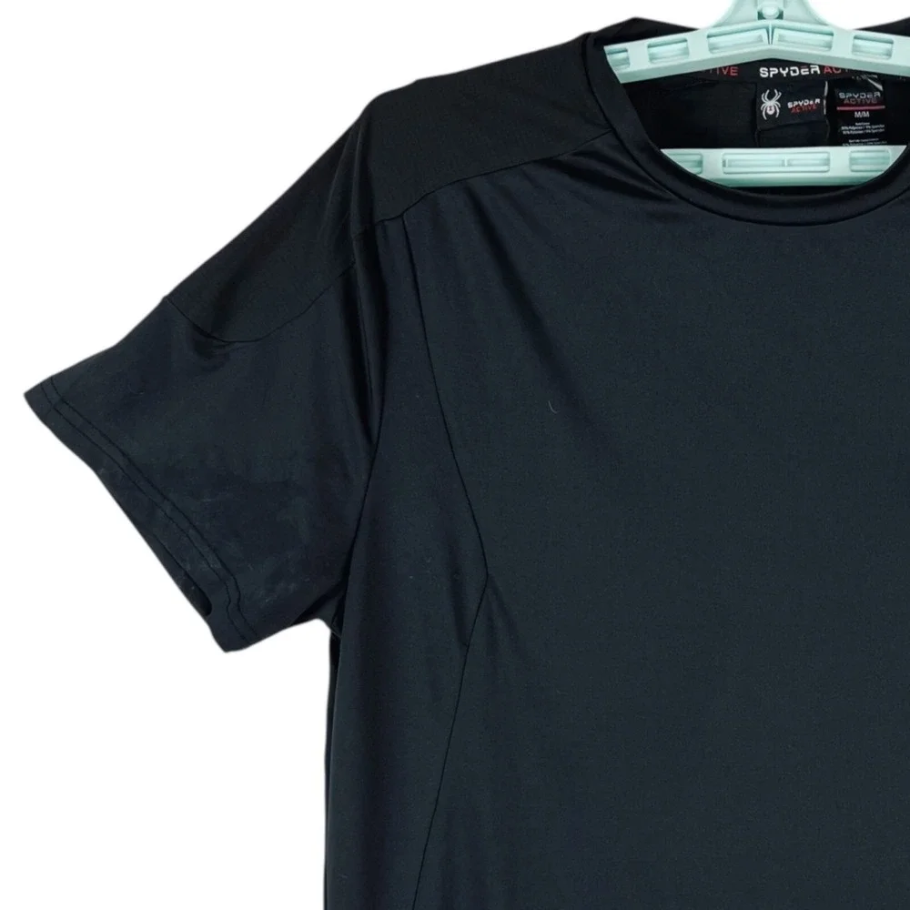 Spyder Active Mens Black Performance T-Shirt Sz M Lightweight Athletic Wear NWOT